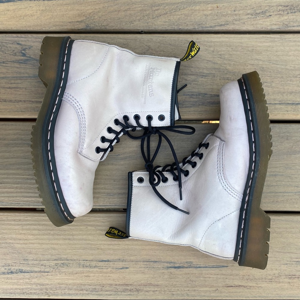 Dr. Martens White Lace Up Boots